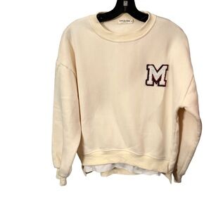 Drole de copine Paris Women’s Ivory Layered Sweatshirt Sz M/L NWOT